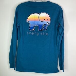 Ivory Ella Blue Long Sleeve Crewneck Shirt Size XS